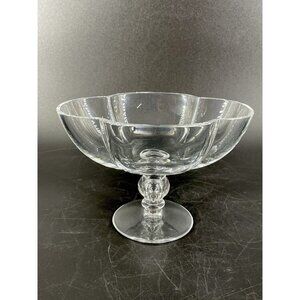 Baccarat France Corail Crystal Footed Compote Bowl Stem Ball Oval
